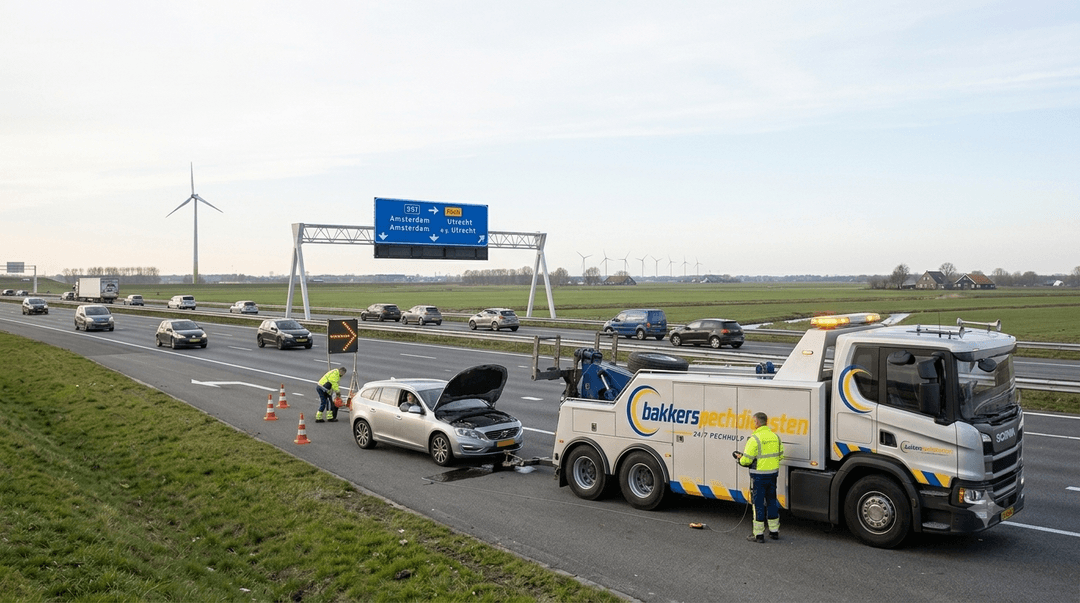 Bakkers Pechdiensten voertuig op snelweg
